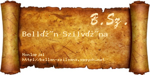 Bellán Szilvána névjegykártya
